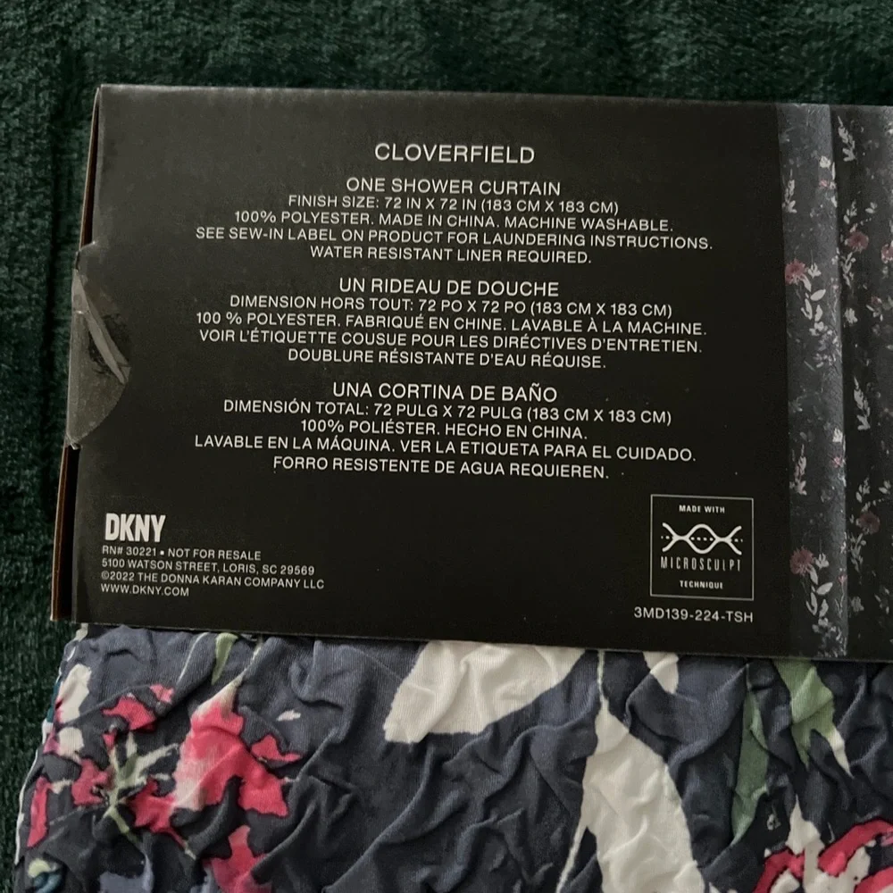 DKNY Blue Cloverfield Shower Curtain